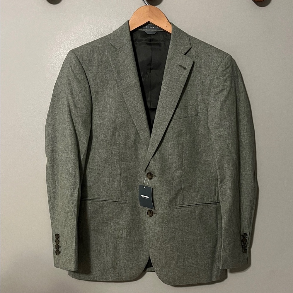 New! INDOCHINO SOHO 46 Sport Coat‎ Blazer Men's 38 Wool Cotton Guabello Green